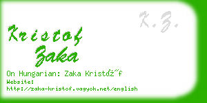 kristof zaka business card